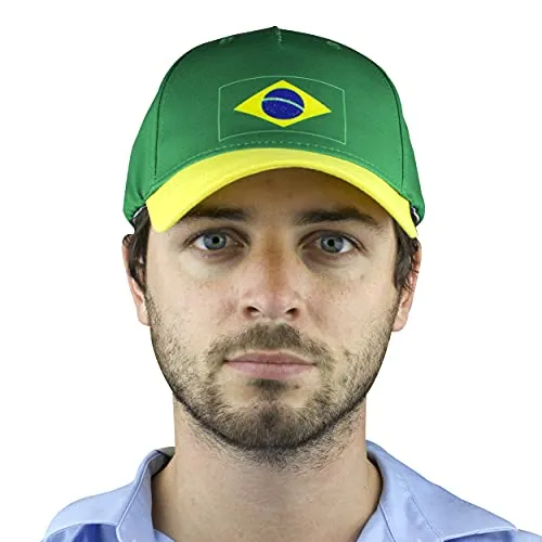 Brazil Fan Mask and Hat Combo for Parties or Sporting Events Maccabi Art