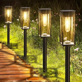 Bright Solar Pathway Lights Outdoor,6 Pack Solar Garden Lights IP65 Waterproof,Pathway Lights Solar Powered for outside Lighting,Yard Path Lawn Walkway Driveway Landscape (Warm White)