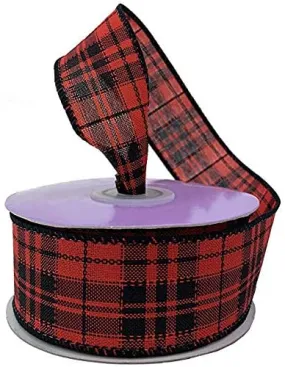 Buffalo Check Wired Ribbon Decoration - 1 1/2" x 10 Yards