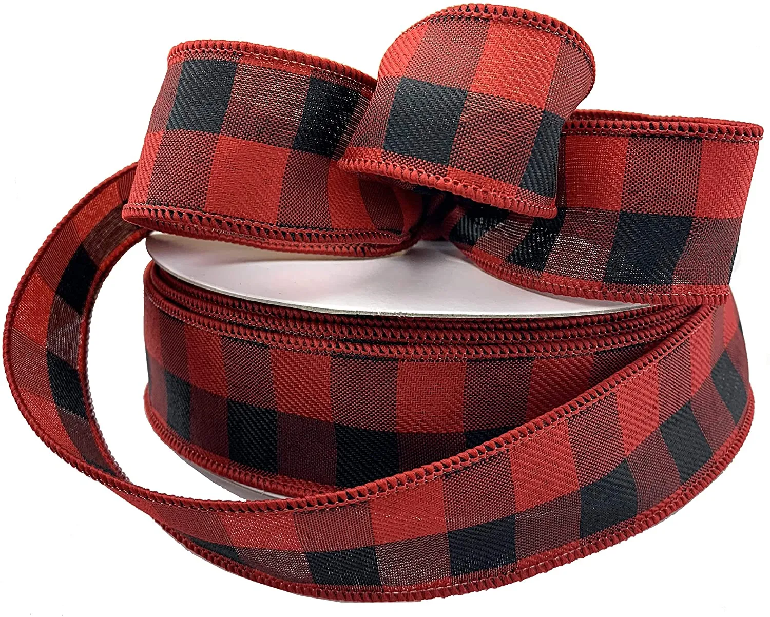 Buffalo Plaid Wired Christmas Ribbon - 1 1/2" x 50 Yards