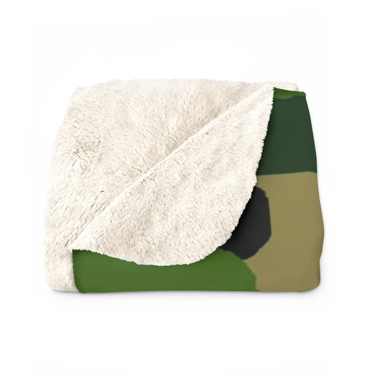 Camo Military Army Print Designer Cozy Sherpa Fleece Blanket-Made in USA