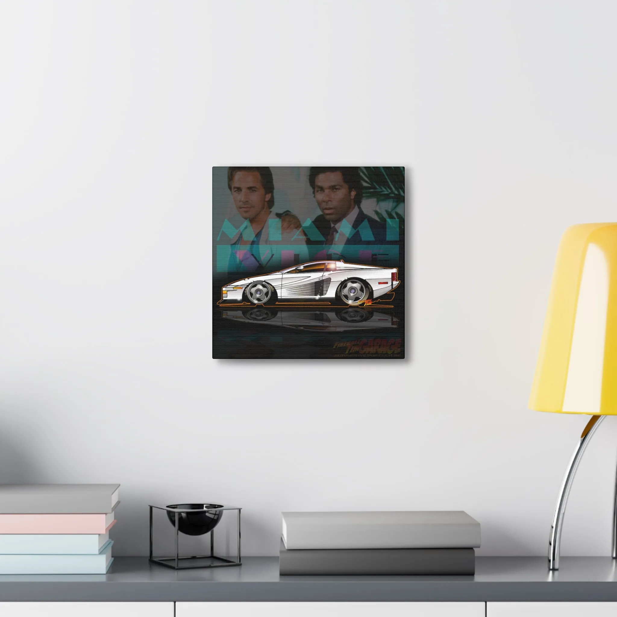 Canvas Prints, MIAMI VICE Ferrari Testarossa TV Show Concept Art, 3 Sizes,