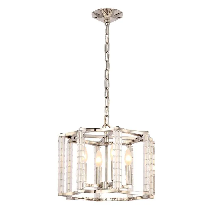 CARSON 4 LIGHT MINI CHANDELIER, POLISHED NICKEL