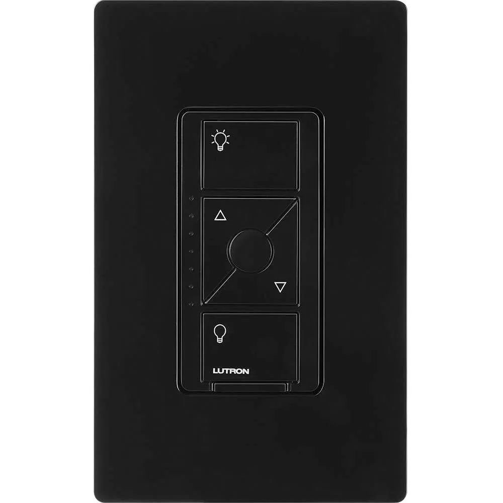 Caseta Wireless Smart Dimmer Switch, ELV/LED, 3-Way/Multi-Location, Neutral Required, Black