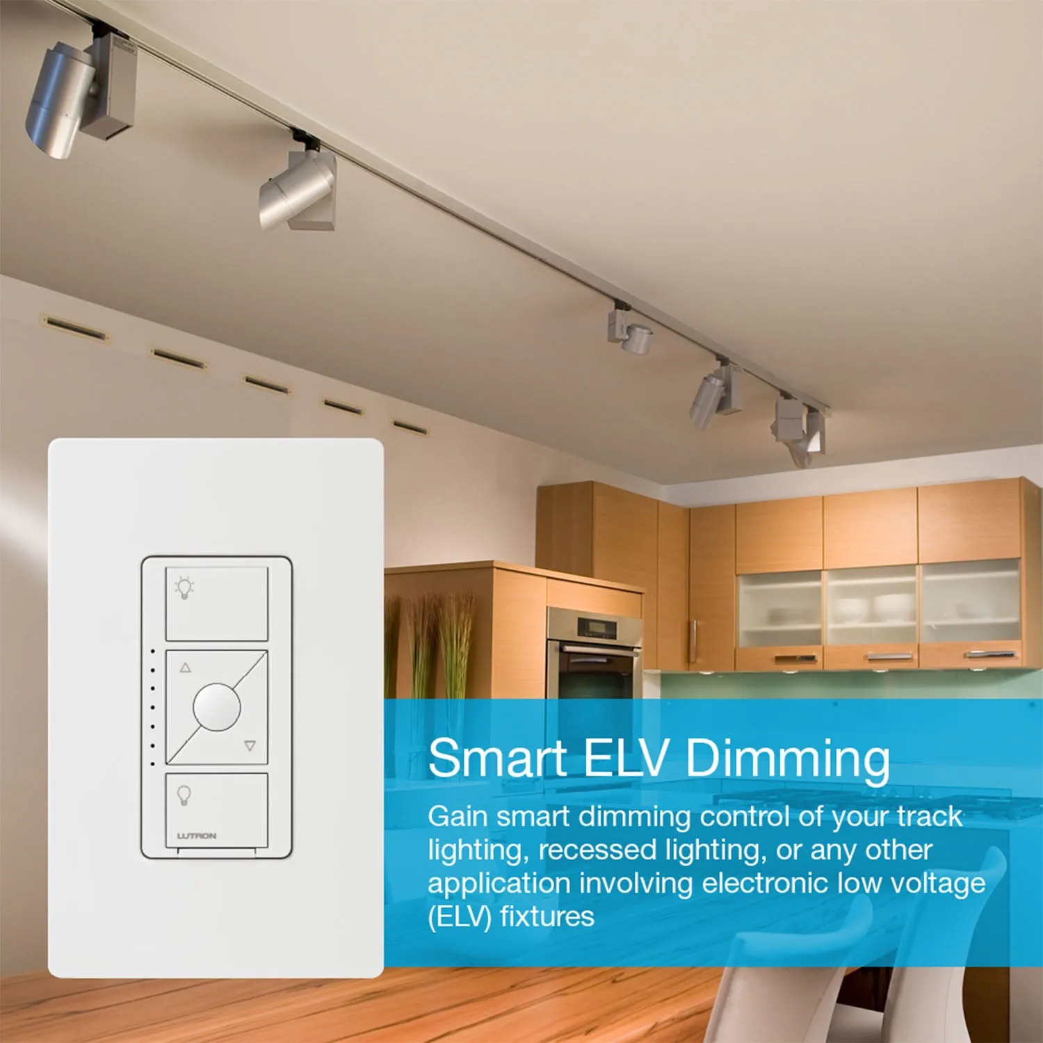 Caseta Wireless Smart Dimmer Switch, ELV/LED, 3-Way/Multi-Location, Neutral Required, Light Almond