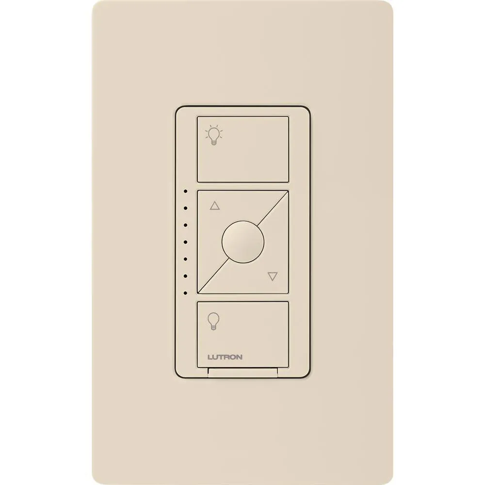 Caseta Wireless Smart Dimmer Switch, ELV/LED, 3-Way/Multi-Location, Neutral Required, Light Almond