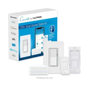 Caseta Wireless Starter Kits with Diva Smart Dimmer, The Smart Hub, and Pico Remote White