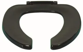 Centoco Plastic Open Front Elongated Toilet Seat Less Cover Black