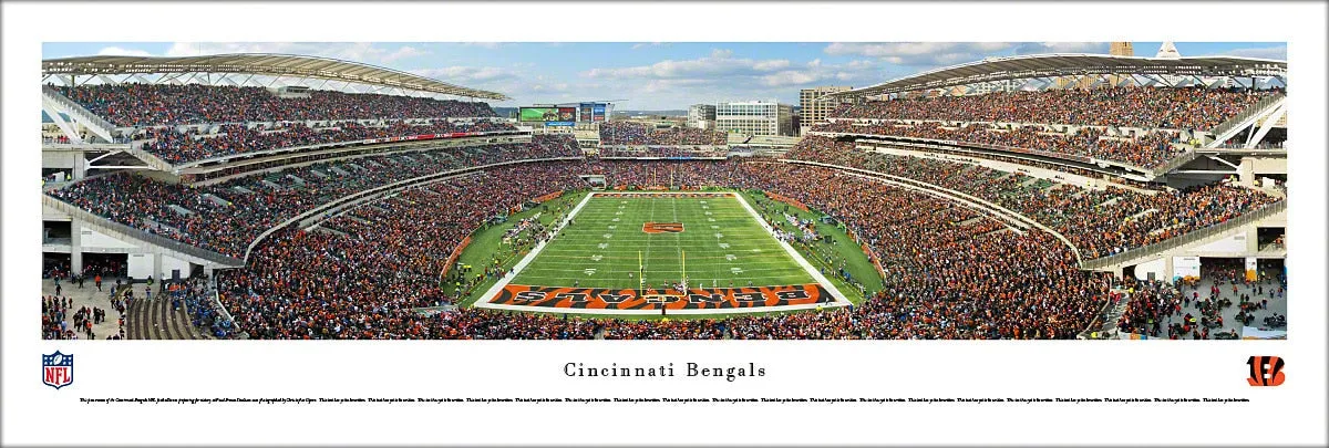 Cincinnati Bengals Paul Brown Stadium End Zone View Panoramic Poster Print - Blakeway Worldwide