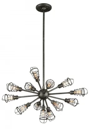 CONDUIT 13 LIGHT INDUSTRIAL CHANDELIER