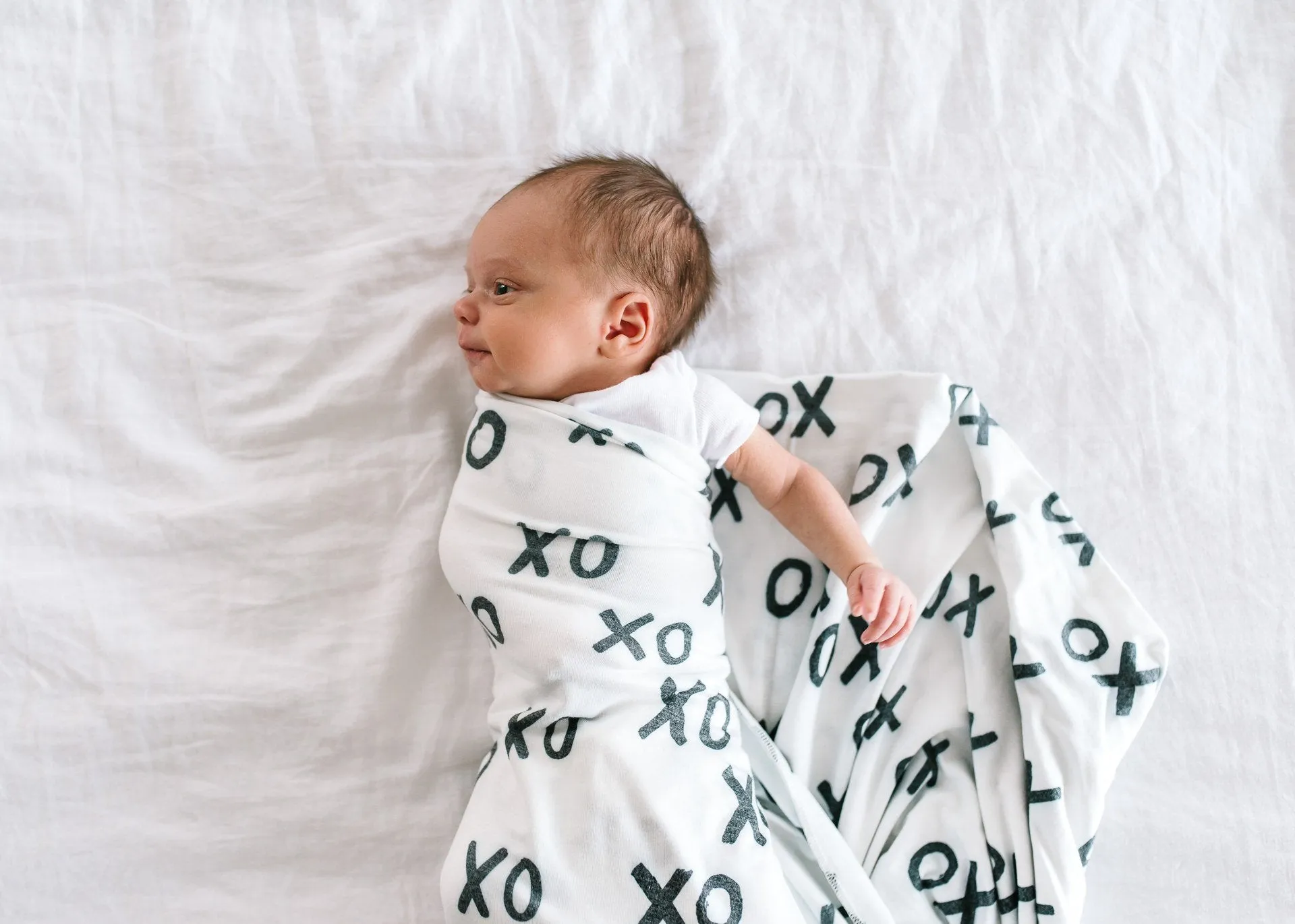 Copper Pearl XOXO Knit Swaddle Blanket