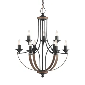 Corbeille 9 Lights Chandelier Black Finish