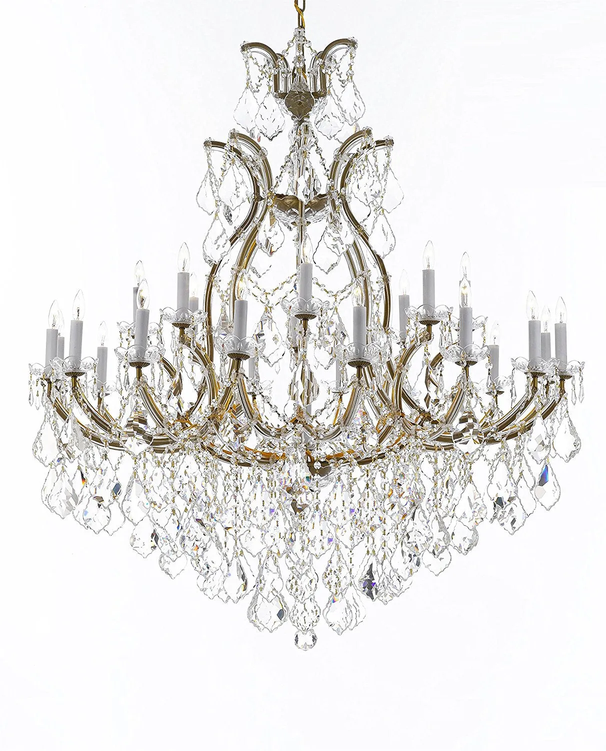 Crystal Chandelier Lighting Chandeliers H52" X W46" Dressed with Large, Luxe, Diamond Cut Crystals Great for the Foyer, Entry Way, Living Room, Family Room and More - A83-B90/52/2MT/24 1DC