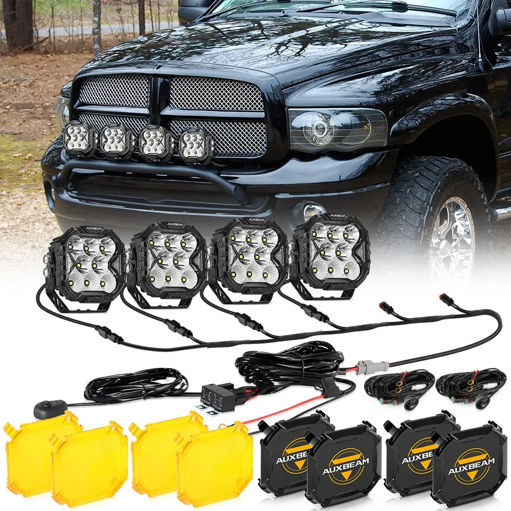 CUBE-Z Series 4 Inch Combo LED Pod Lights Off Road Lights with White DRL & Amber Turn Signal Lights