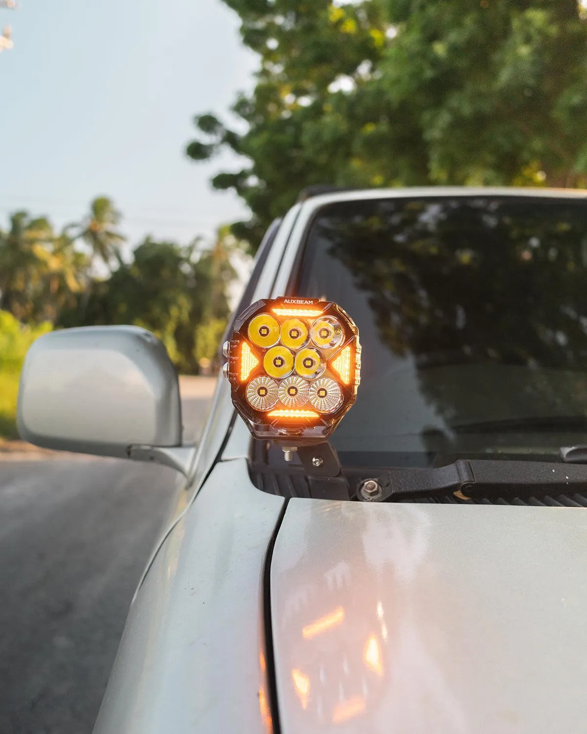 CUBE-Z Series 4 Inch Combo LED Pod Lights Off Road Lights with White DRL & Amber Turn Signal Lights