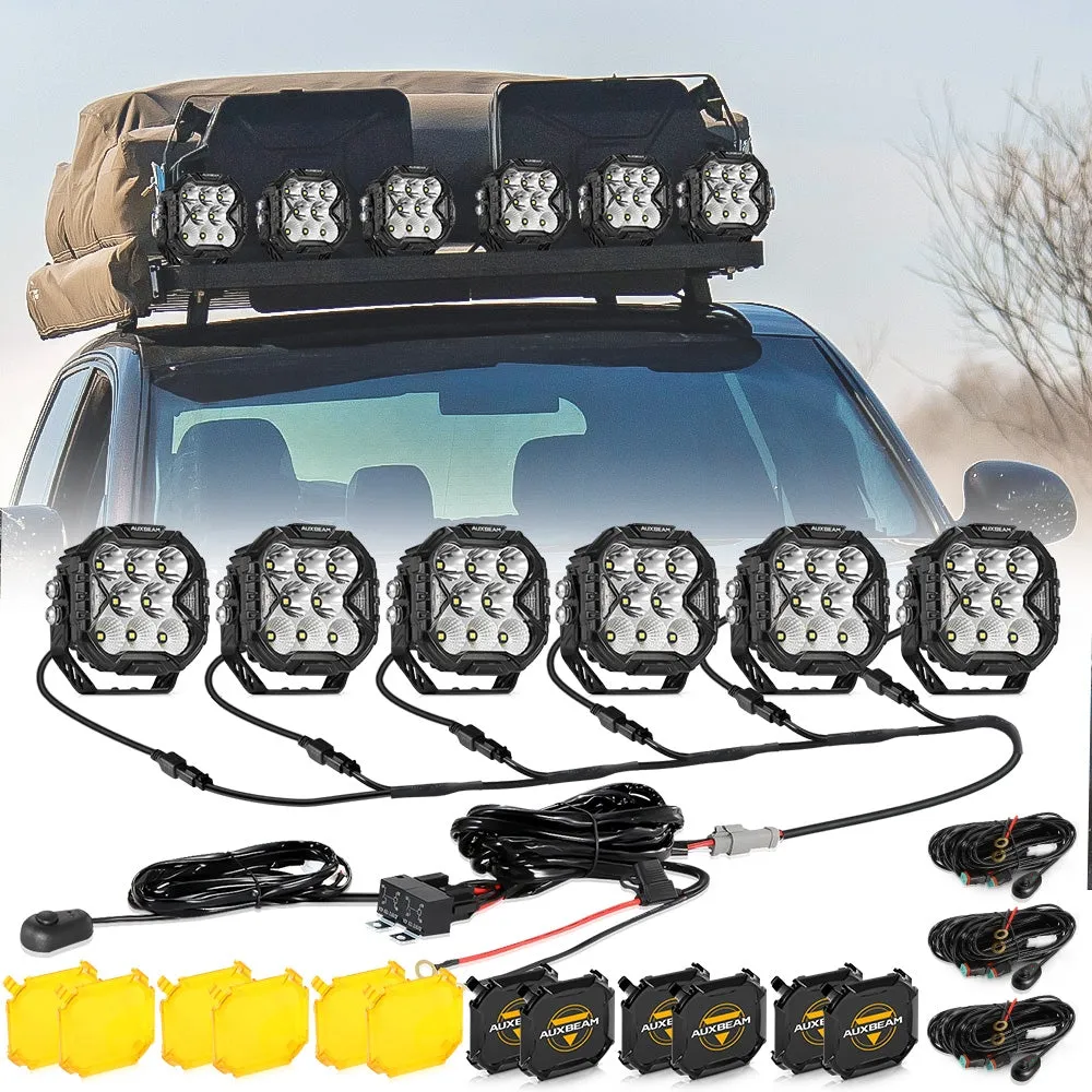 CUBE-Z Series 4 Inch Combo LED Pod Lights Off Road Lights with White DRL & Amber Turn Signal Lights