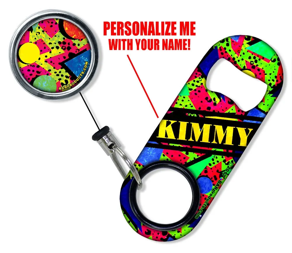 CUSTOMIZABLE Mini Bottle Opener with Retractable Reel - Colorful Elements