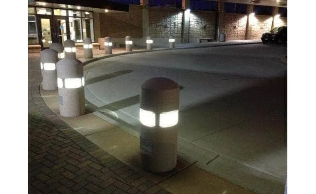 Cylindrical Bollard with Built-In Lighting