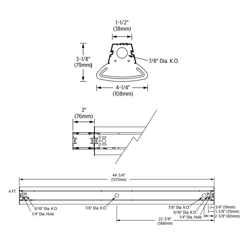 Day-Brite CFI FSI440L FluxStream 4-ft LED Industrial Strip Light, 4000 Lumen