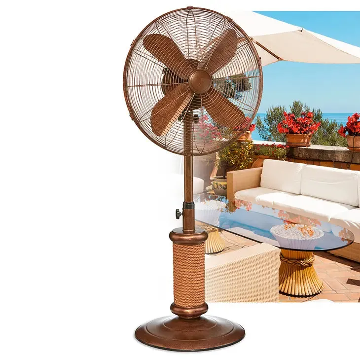 Deco Breeze Oscillating Outdoor Fan with Misting Kit, 3-Cooling Speed Misting Fan with High RPM, Adjustable and Portable Misting Fan, Antique Water Fan, 18 inches