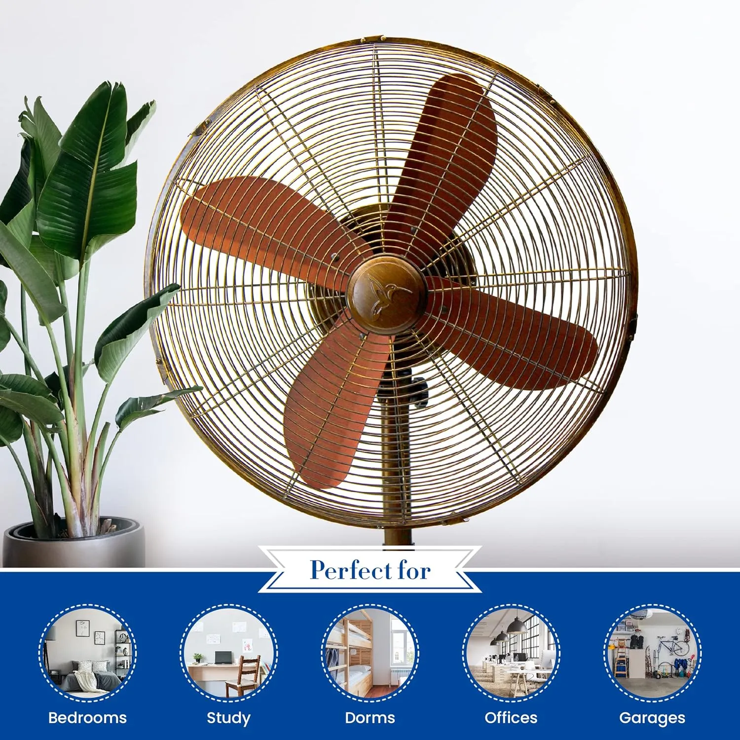 Deco Breeze Oscillating Outdoor Fan with Misting Kit, 3-Cooling Speed Misting Fan with High RPM, Adjustable and Portable Misting Fan, Antique Water Fan, 18 inches