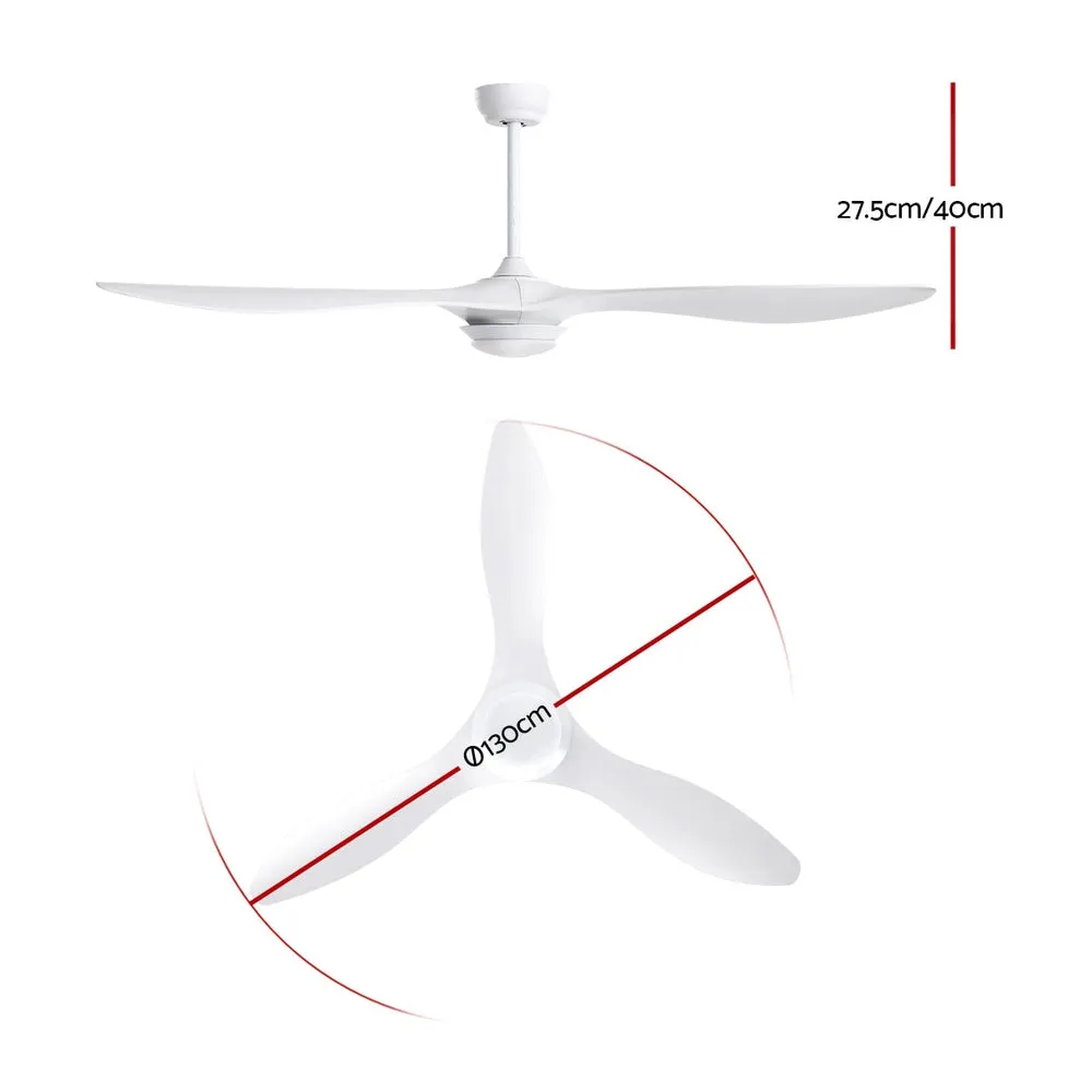 Devanti 52'' Ceiling Fan With Light Remote DC Motor 3 Blades 1300mm