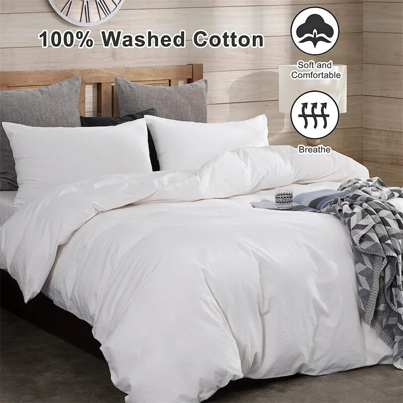 Durable Duvet Cover Flat Sheet Pillowcase for All Season Bed Linen