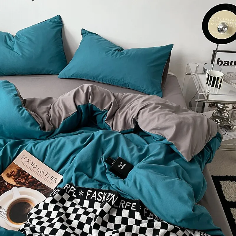 Durable Duvet Cover Flat Sheet Pillowcase for All Season Bed Linen