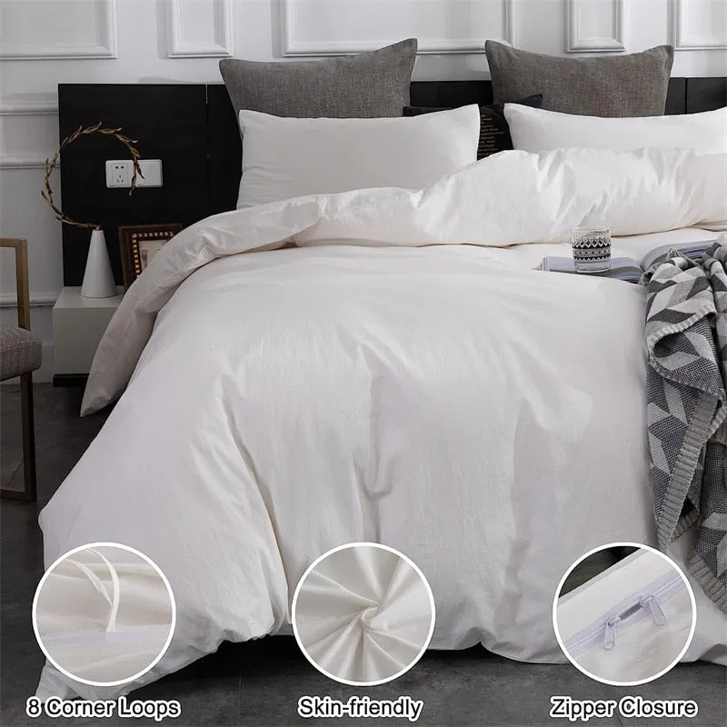 Durable Duvet Cover Flat Sheet Pillowcase for All Season Bed Linen