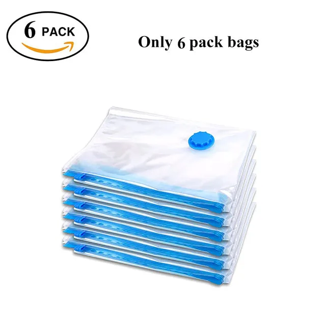 Durable Vacuum Storage Bags For Clothes Pillows Bedding Blanket More Space Save Compression Travel Hand Pump Seal Zipper