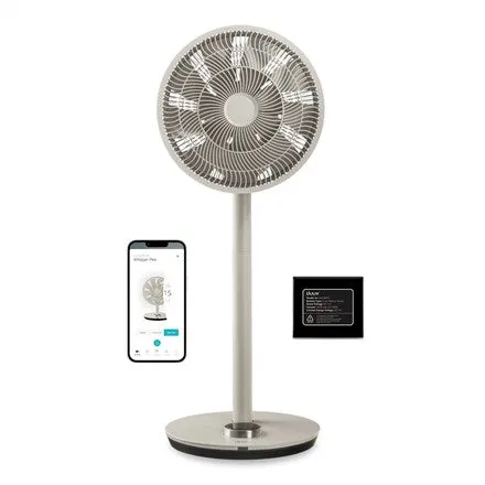 Duux Fan With Battery Pack | Whisper Flex Smart | Stand Fan | Greige | Diameter 34 Cm | Number Of Speeds 26 | Oscillatio