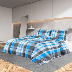 Duvet Cover Set Blue and Grey 140x200 cm Cotton