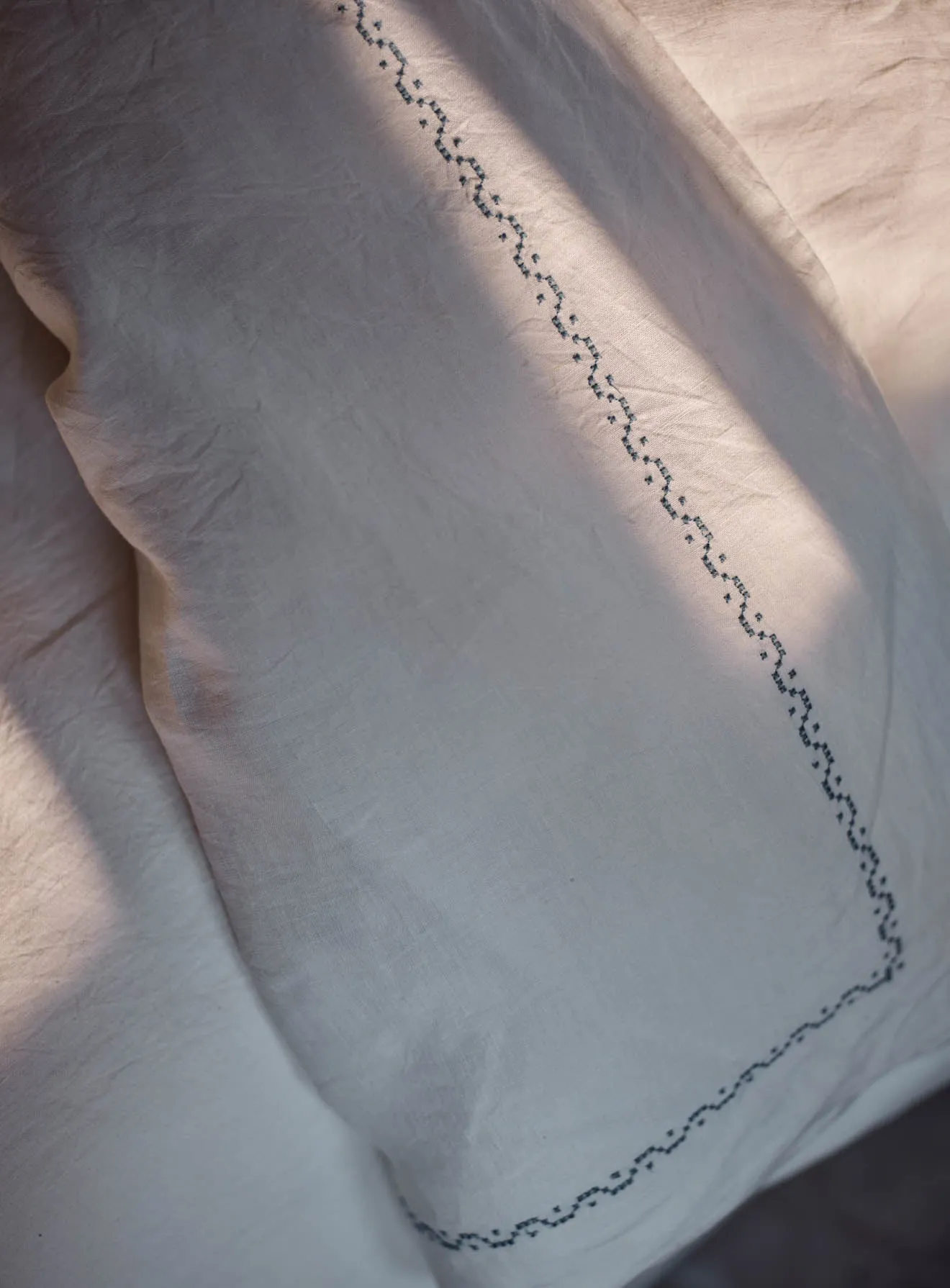 Embroidered Linen Duvet