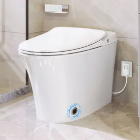 ExBrite Luxury Smart Toilet with Dryer,Warm Water,Elongated Bidet,Heated Seat,Remote Control,Night Light,Power Outage Flushing,Soft Close