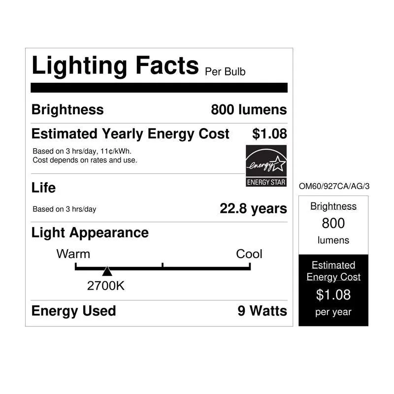 Feit Smart Home A19 E26 (Medium) Smart-Enabled LED Bulb Soft White 60 Watt Equivalence 3 pk