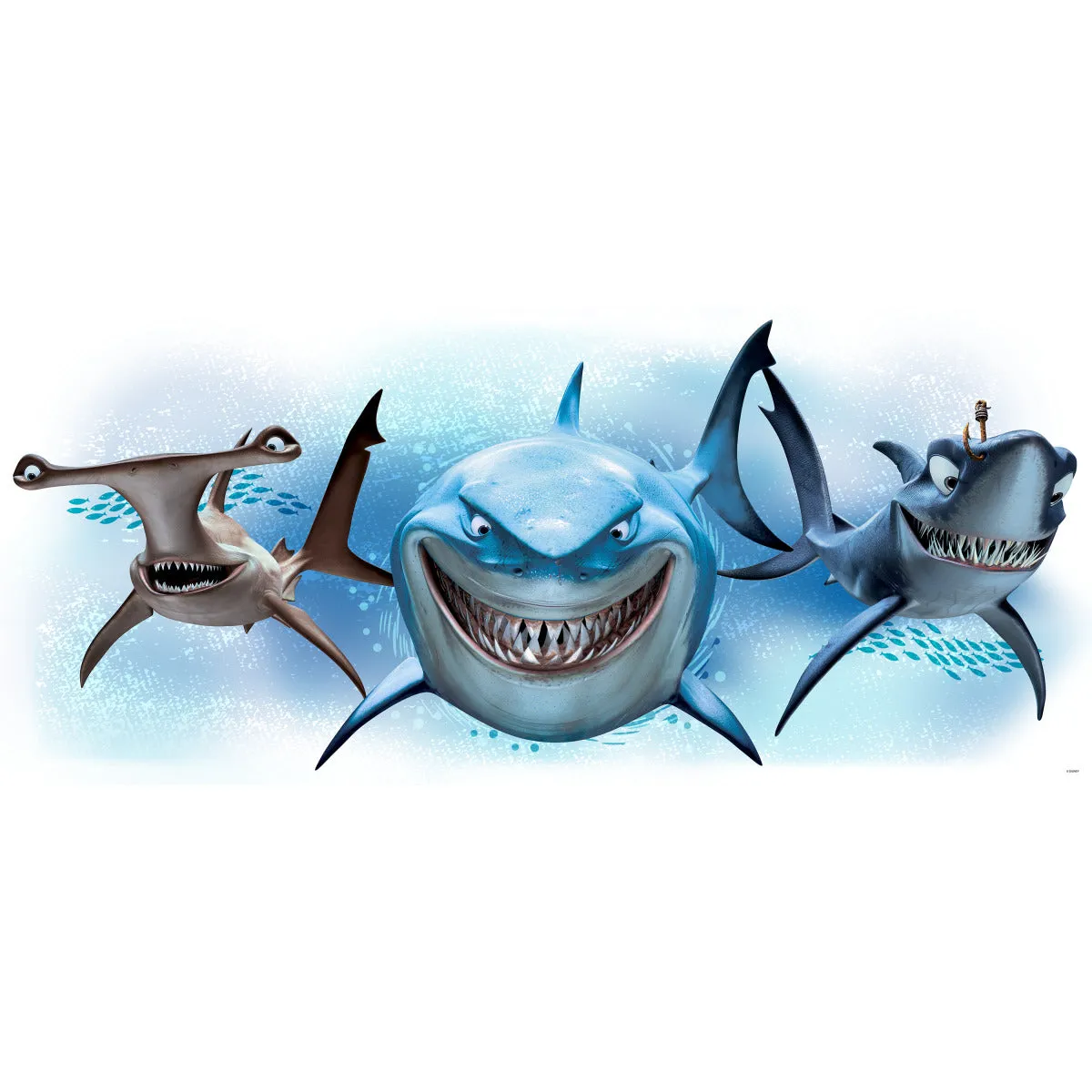 FINDING NEMO SHARKS PEEL AND STICK GIANT WALL DECALS