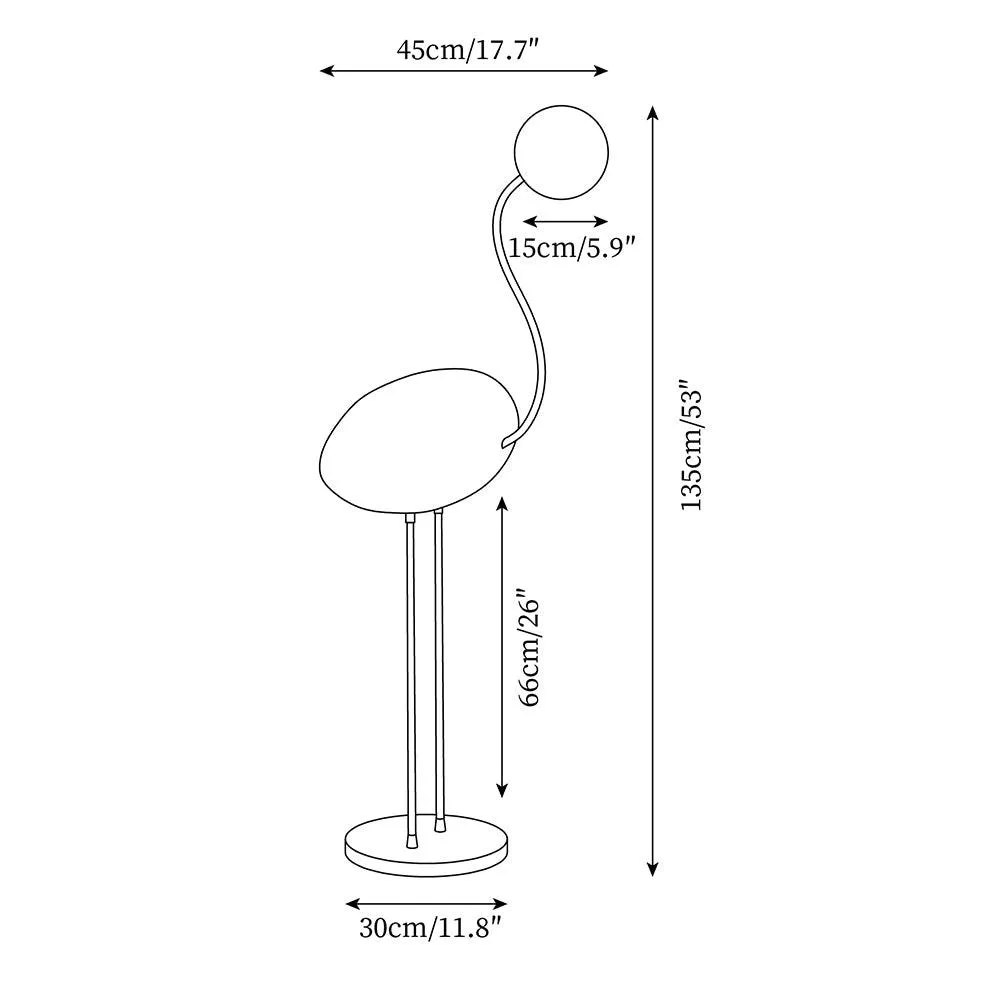 Flamingos Floor Lamp 17.7″- 53″