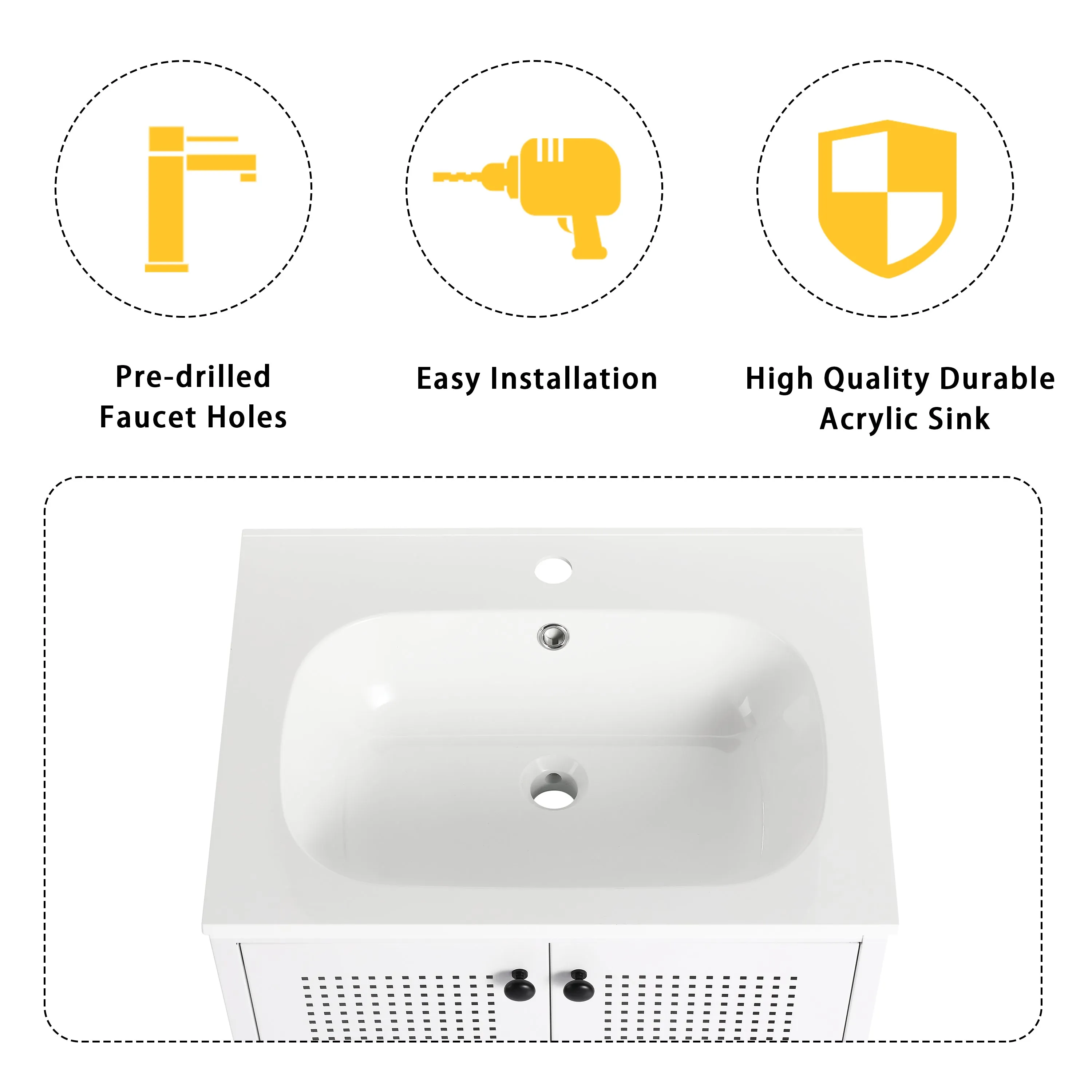 Freestanding Bathroom Vanity With Gel Sink