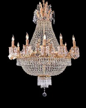 FRENCH EMPIRE GOLD CRYSTAL CHANDELIER CHANDELIERS LIGHTING W25 X H26 12 LIGHTS - A93-C3/1280/8 4