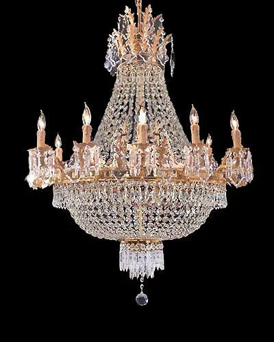 FRENCH EMPIRE GOLD CRYSTAL CHANDELIER CHANDELIERS LIGHTING W25 X H26 12 LIGHTS - A93-C3/1280/8 4