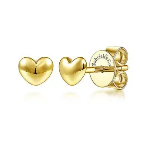 Gabriel & Co. Heart Stud Earrings in 14K Yellow Gold