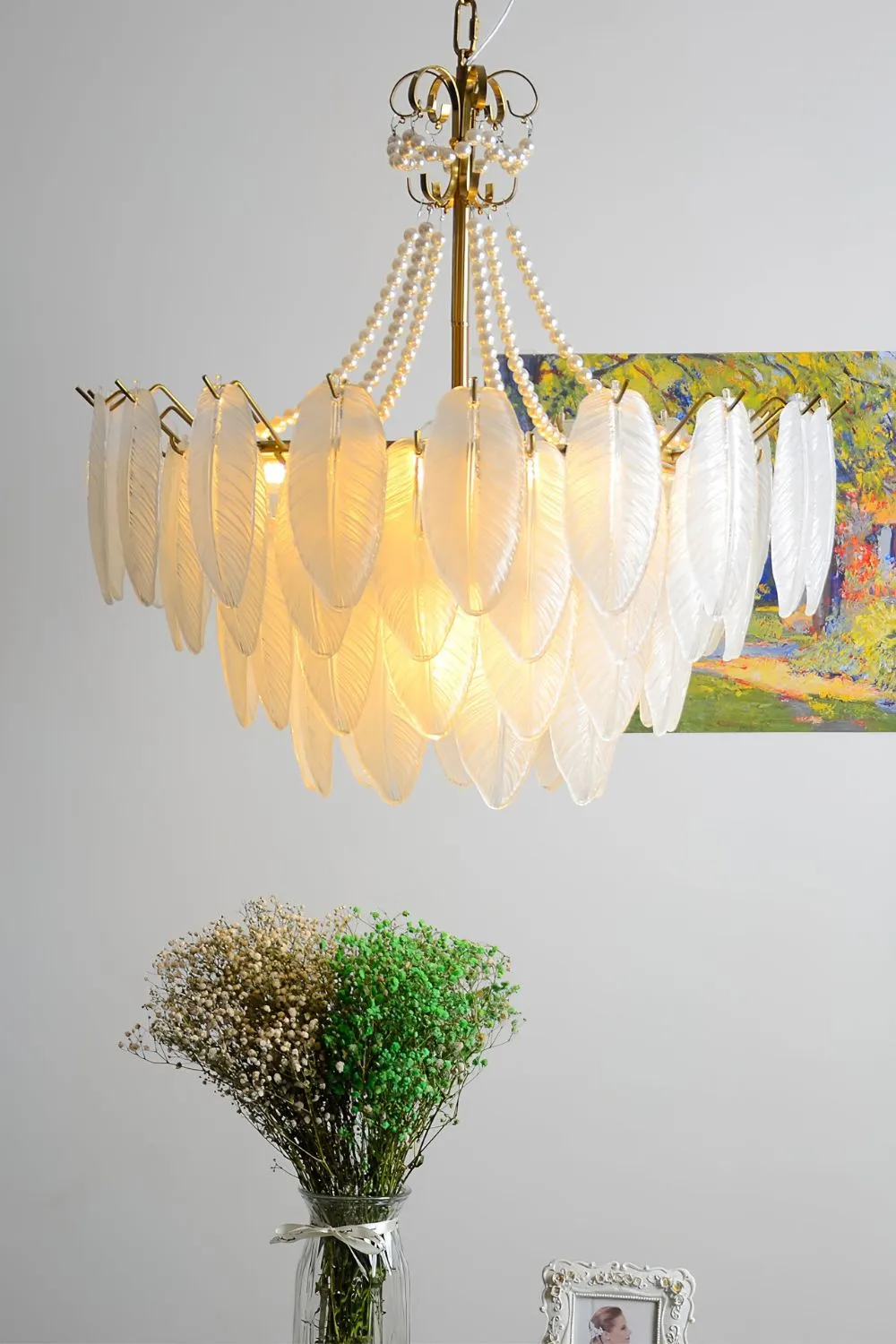 Glass Feather Chandeliers