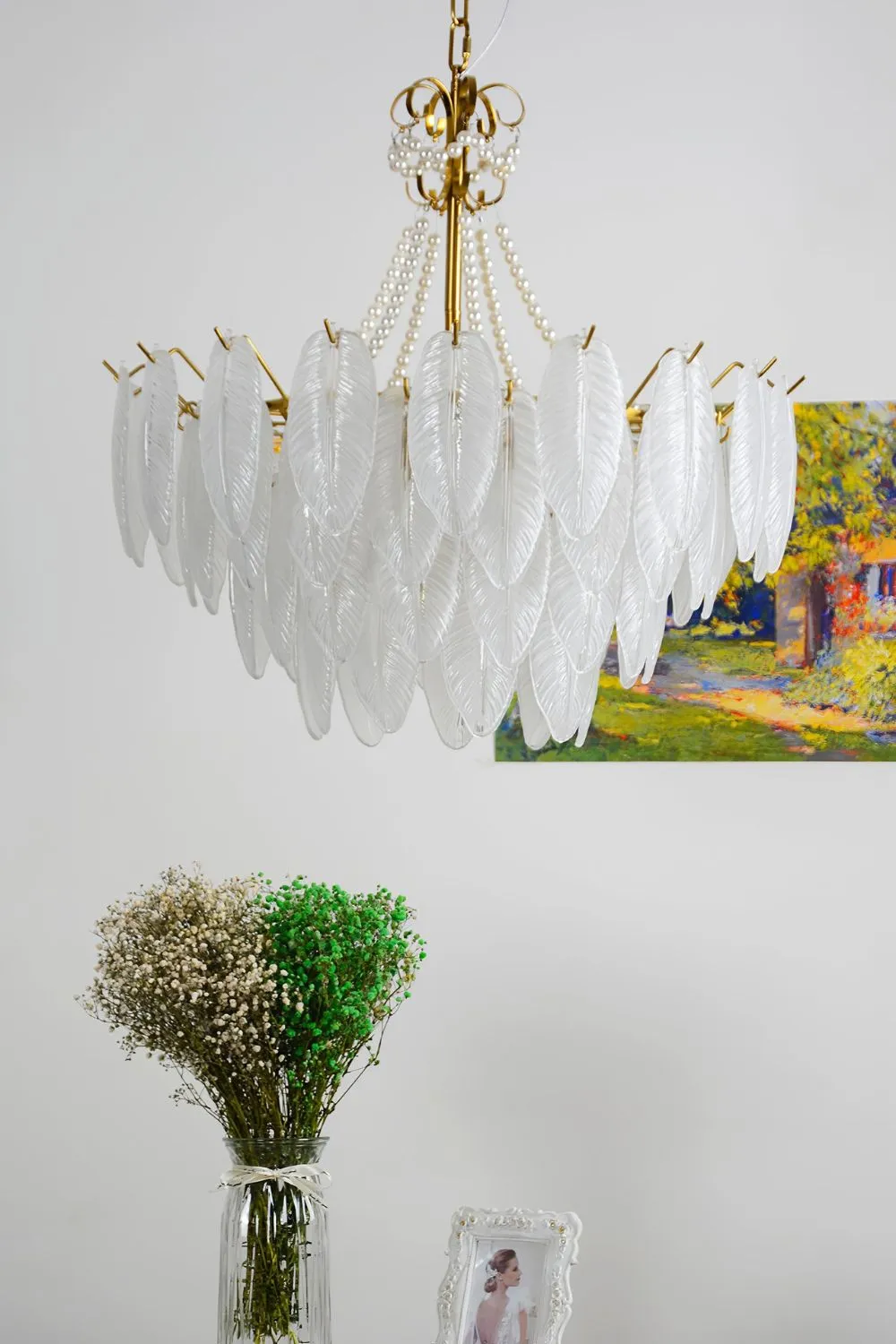 Glass Feather Chandeliers