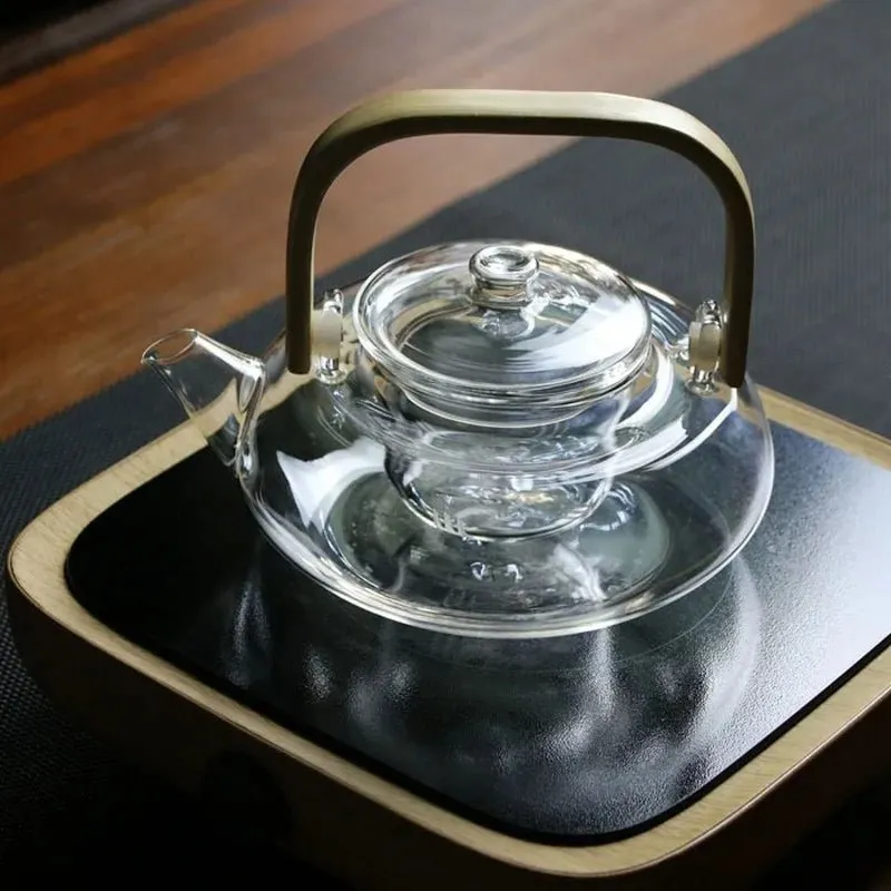 Glass Teapot with Bamboo Handle