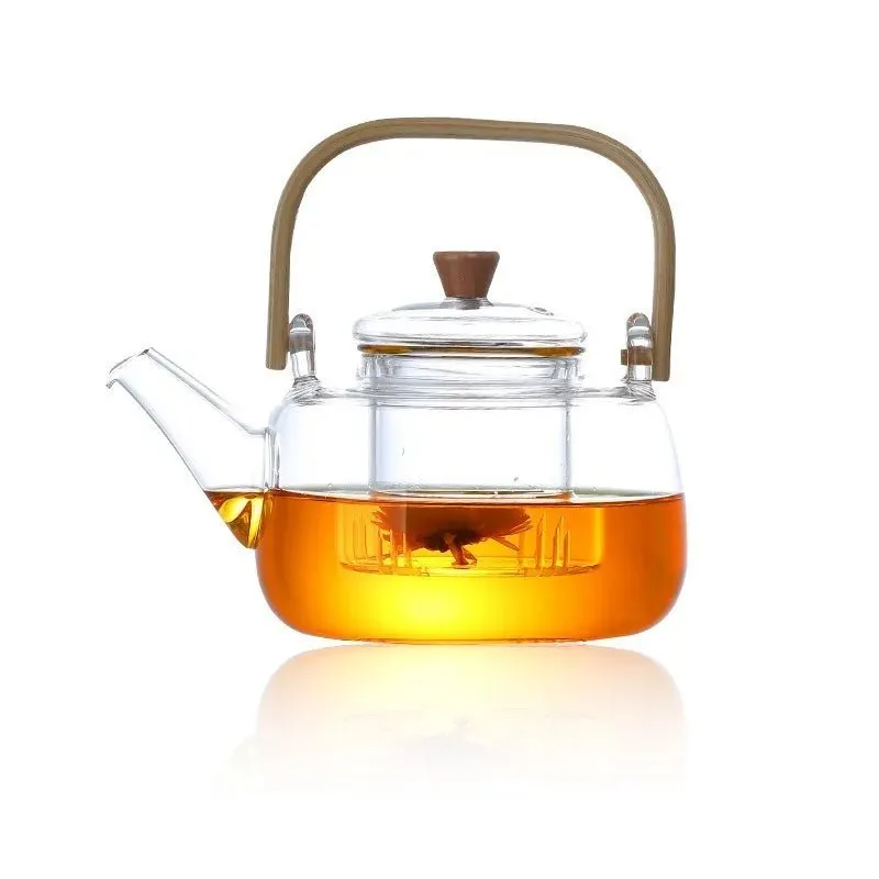 Glass Teapot with Bamboo Handle