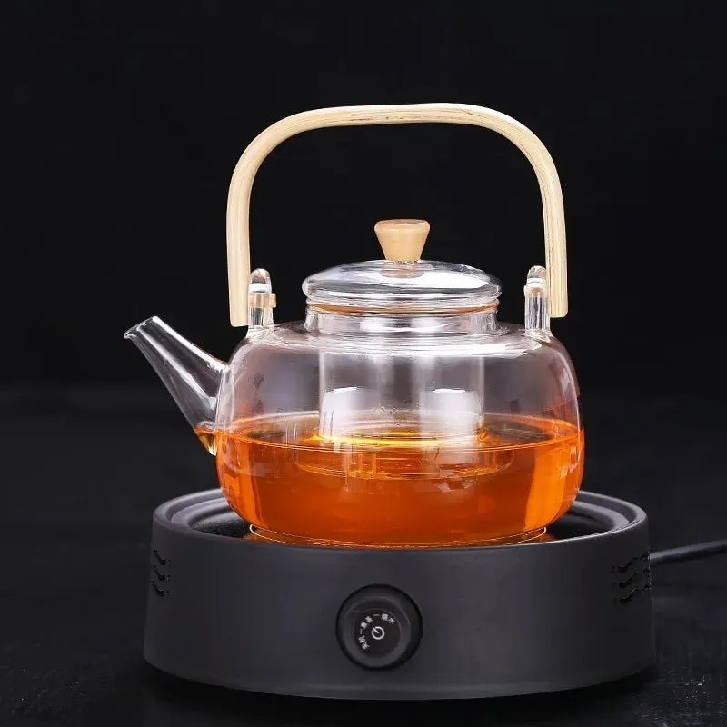 Glass Teapot with Bamboo Handle