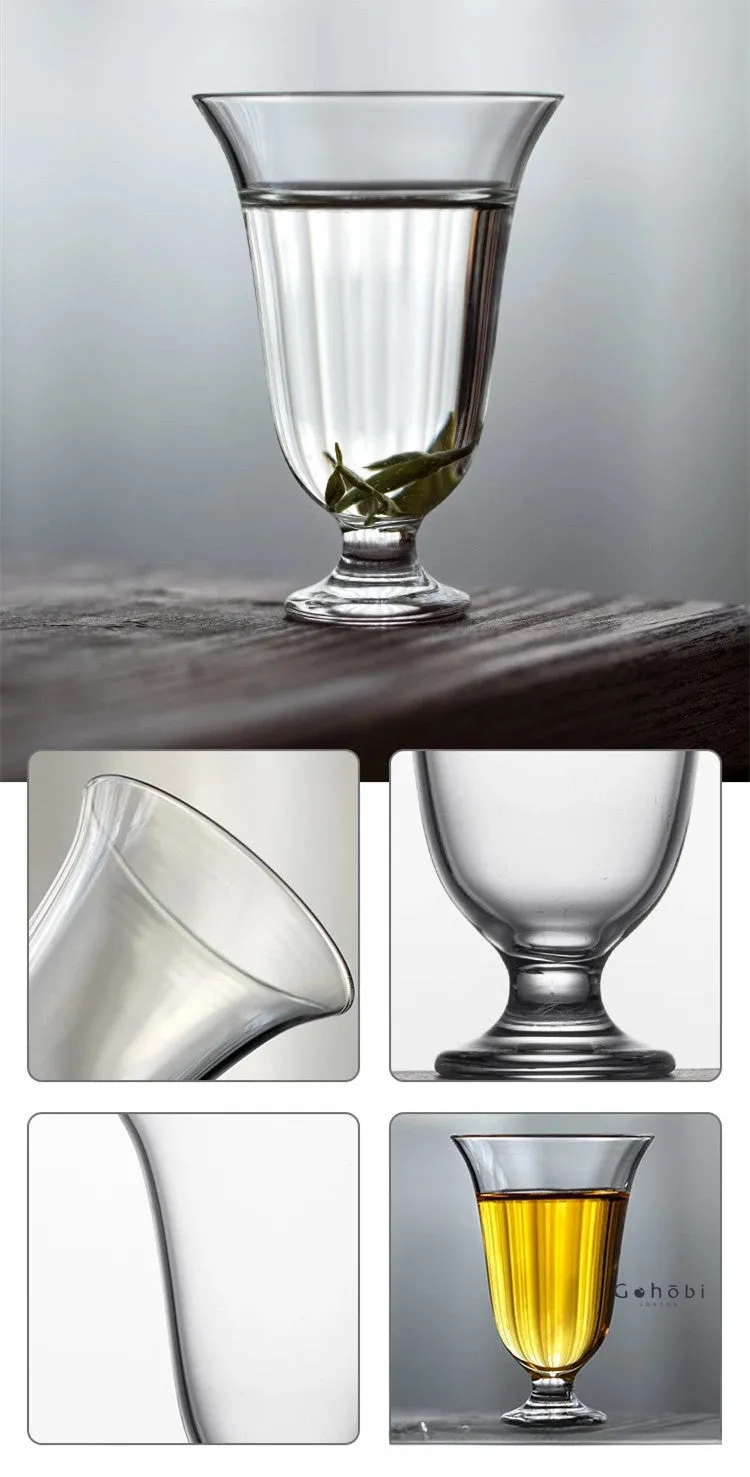 Gohobi Handmade Low Foot Glass Tea Cup