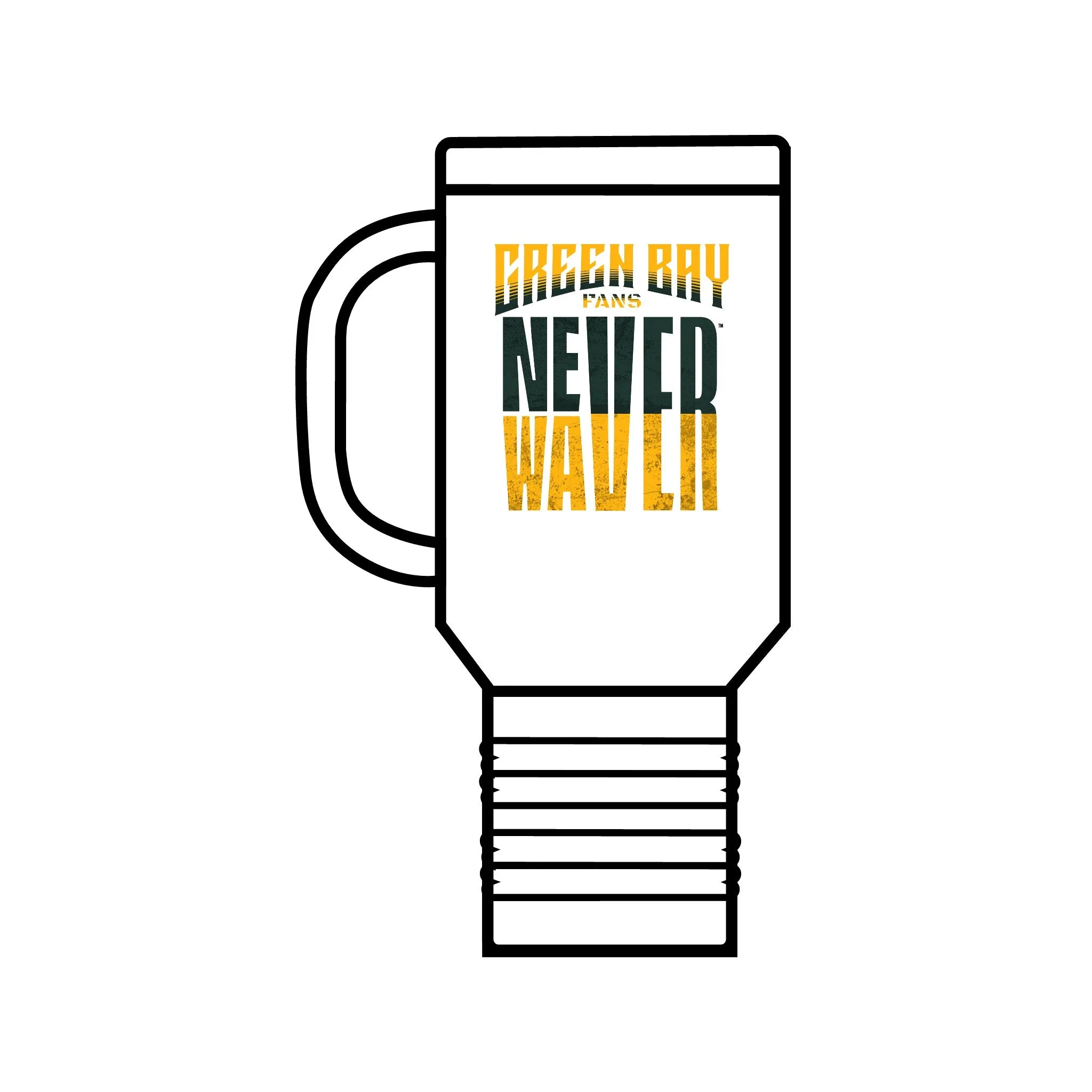 Green Bay Fans Never Waver Insulated Travel Mug, 40oz