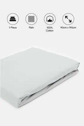 Grey Cotton Fitted Sheet 
(Single Size)