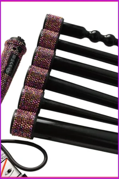 Hair Curler Curling wands with AB Crystal Handmade Bling Rhinestone